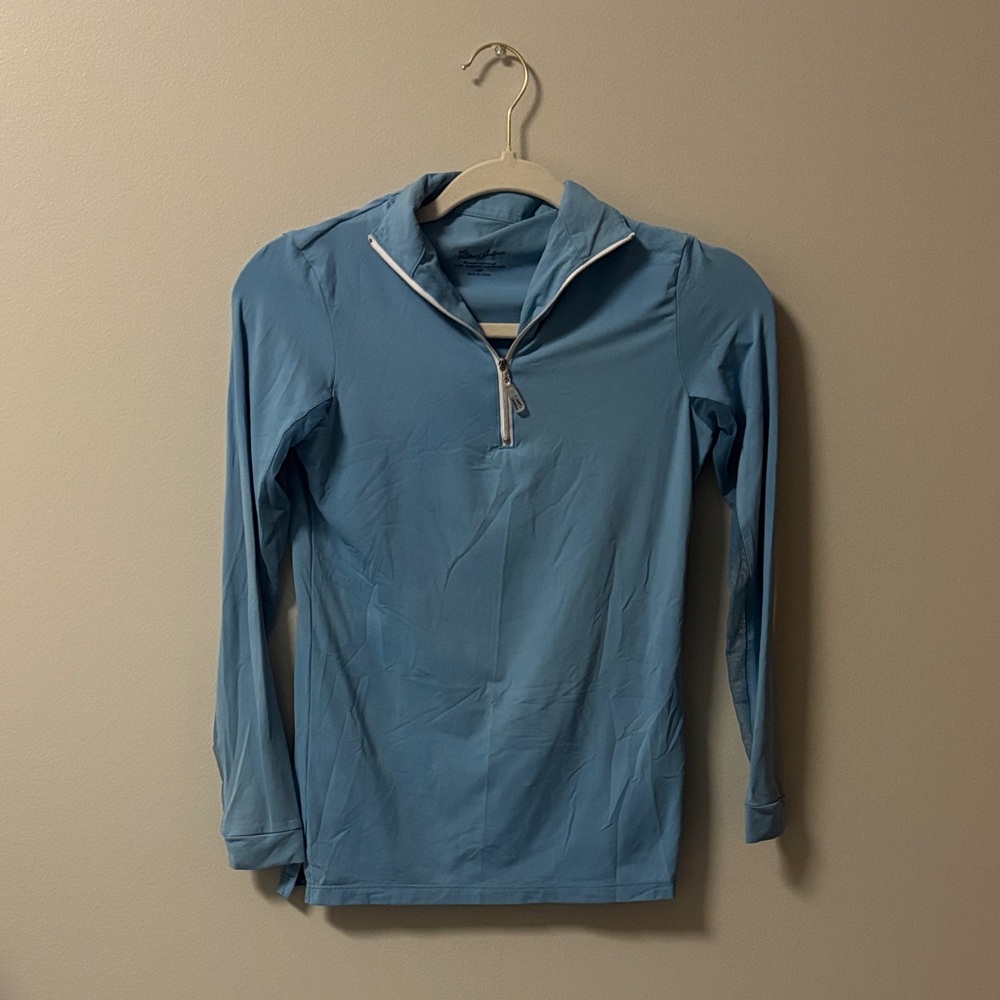 Tailored Sportsman Ice-fill 1/4 zip light blue equestrian